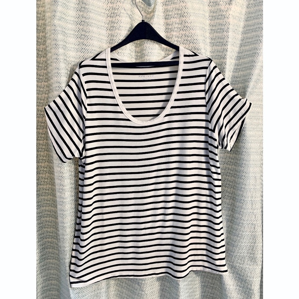 Ana and Viv Black and White Striped Shirt